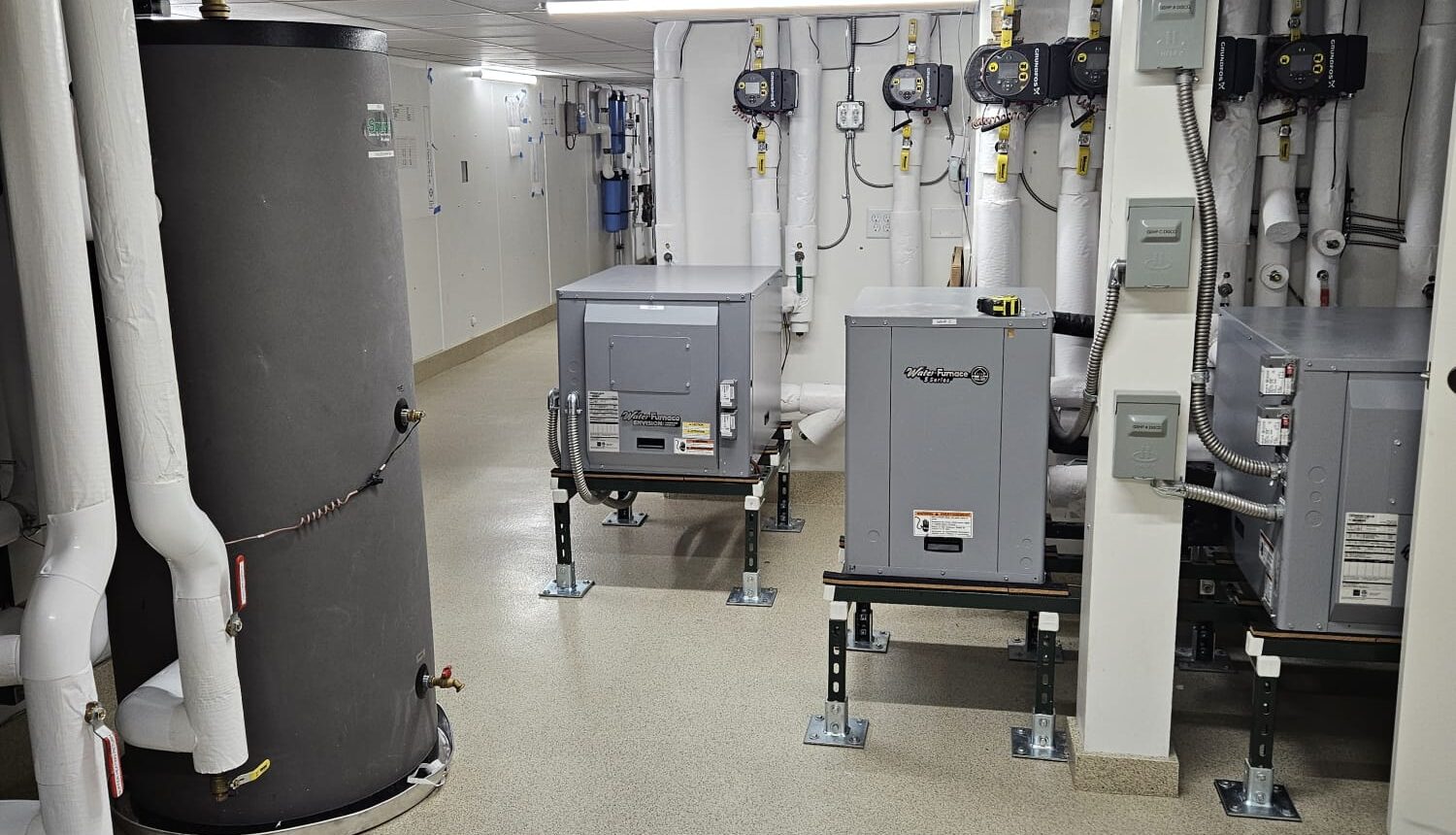 buffer tank and geothermal water furnaces installation